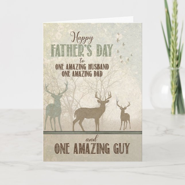 Cartão for an AMAZING Husband Father's Day Forest Deer (Frente)