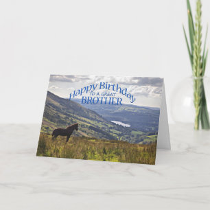 Cartão For brother a horse and landscape birthday card