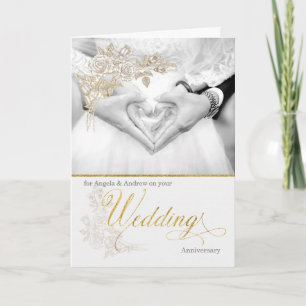 Cartão for Couple with Name Wedding Anniverary