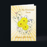 Cartão For Cousin birthday card with yellow flowers<br><div class="desc">A gorgeous birthday card with yellow daisy flowers over a vibrant swirling background.</div>