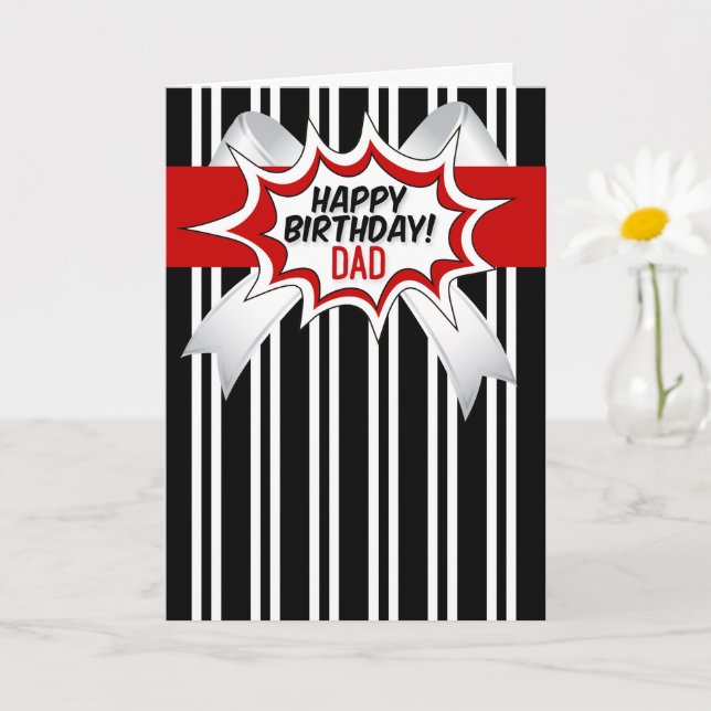 Cartão for Dad Birthday with Red Comic Book Style (Planta pequena)