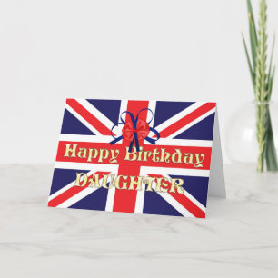 Cartão For daughter, a Birthday card with a Union Jack