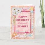 Cartão For ex-wife, craft birthday card<br><div class="desc">Say Happy Birthday with a delightful scrap-booking crafts card. With lots of flowers,  butterflies,  and even a friendly caterpillar,  this card is sure to delight. Copyright Norma Cornes.</div>