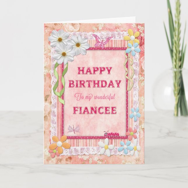 Cartão For Fiancee, craft birthday card (Frente)