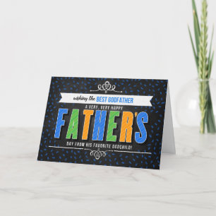 Cartão for Godfathers on Father's Day Colorful Typography