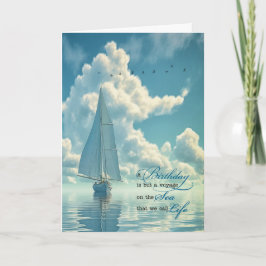 Cartão for Him Sailing Nautical Theme Masculine Birthday