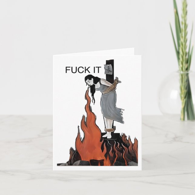Cartão For It Funny - Witch Is Burning In Flames Girl Smo (Frente)