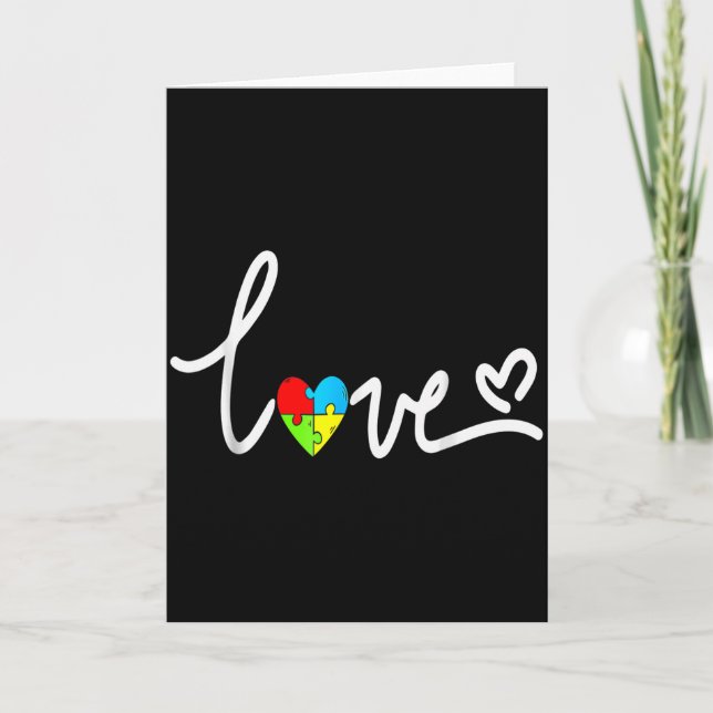 Cartão For Men Women Autism Awareness Tee Plus Size  (Frente)