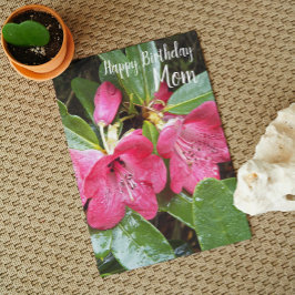 Cartão For Mom Red Rhododendrons Floral Birthday