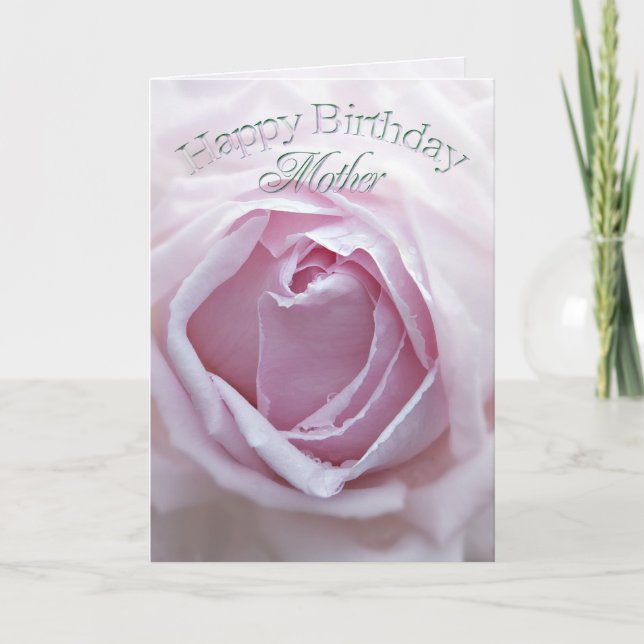 Cartão For mother, a Birthday card with a pink rose (Frente)