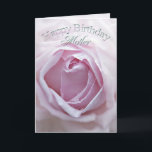 Cartão For mother, a Birthday card with a pink rose<br><div class="desc">A delicate pale pink rose in close up. A gorgeous Birthday card that you can customize to convey your own sentiments.</div>