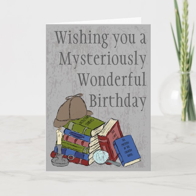 Cartão For Readers and Mystery Book Fans Birthday (Frente)