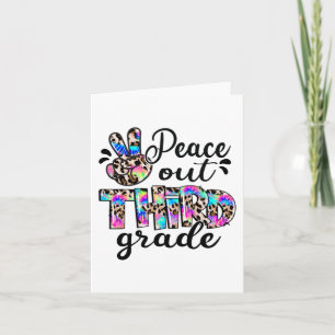 Cartão Fora 3ª série Tie Dye Feliz último dia de aula 