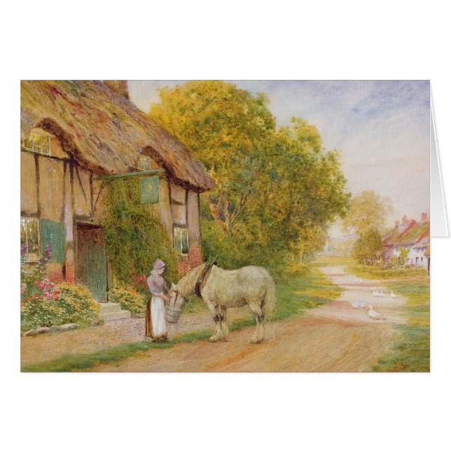 Cartão Fora da pensão da vila (Frente Horizontal)