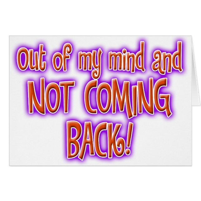 Cartão Fora De Minha Mente (Frente Horizontal)