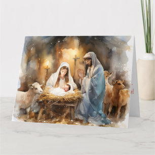 Cartão Fora De Um Natal De Manger