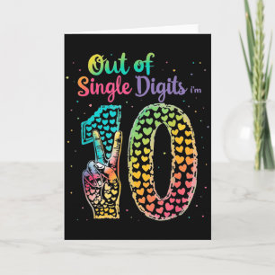 Cartão Fora Dos Dígitos Únicos Sou 10 Tie Dye Aniversário