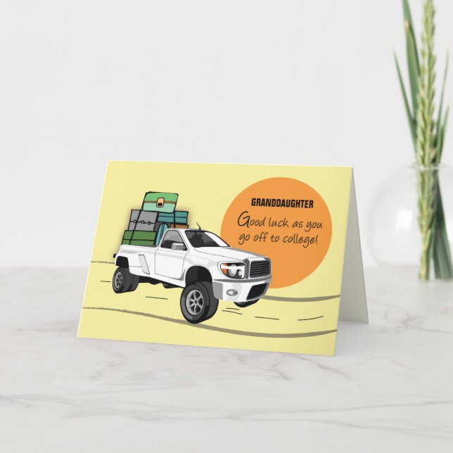 Cartão Fora para a faculdade, pega caminhão com bagagem (Frente)