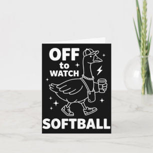 Cartão Fora para assistir softball divertido softball gan