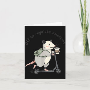 Cartão Fora para regular emoções possum engraçado mental
