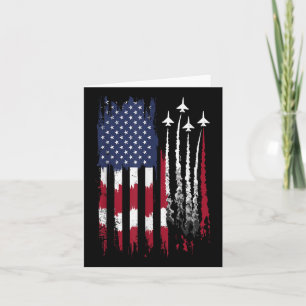 Cartão Força Aérea Americana Bandeira Patriótica Vermelha