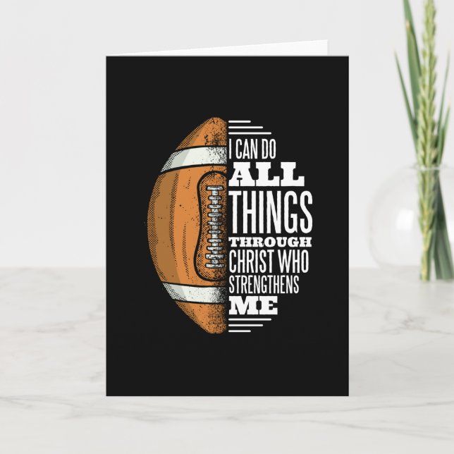 Cartão Força do Cristo de futebol Faith Jesus (Frente)