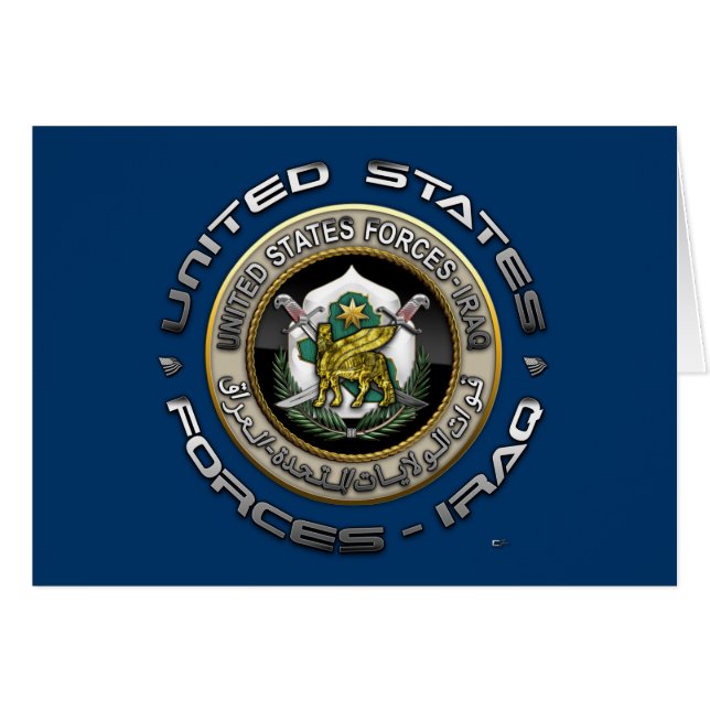 Cartão Forças dos Estados Unidos - Iraque (Frente Horizontal)