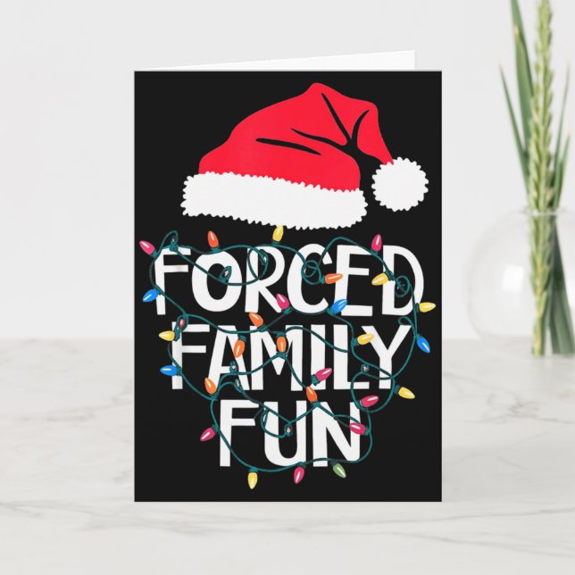 Cartão Forced Family Fun Sarcastic Christmas Funny Men Wo (Frente)