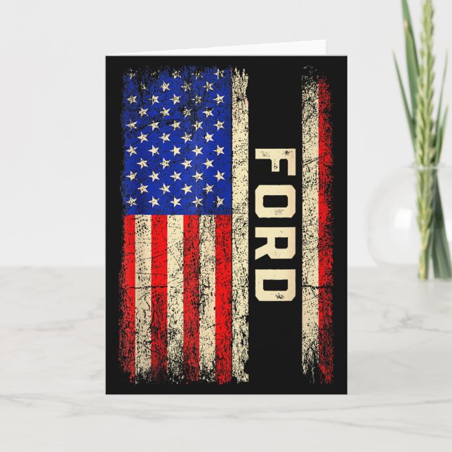 Cartão Ford Last Name Shirt Ford Name American Flag  (Frente)