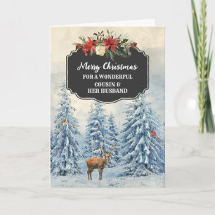 Cartão Forest Cousin e seu marido Feliz Natal