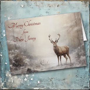 Cartão Forest Deer Christmas em New Jersey Card