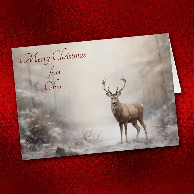 Cartão Forest Deer Christmas em Ohio Card (Criador carregado)