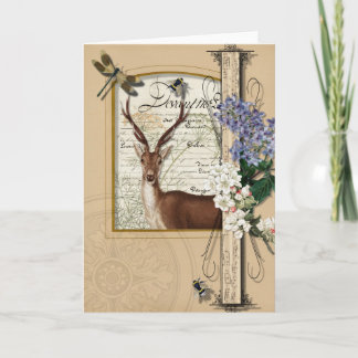 Cartão Forest Deer - Vintage Blank Greeting Note