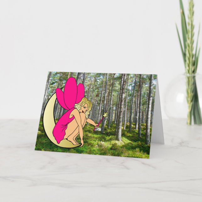 Cartão Forest Fairy Lady Greeting (Frente)
