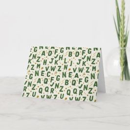 Cartão Forest Grove Dark Green Artisan Alphabet