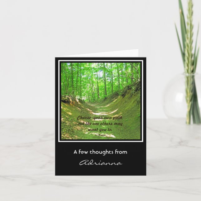 Cartão Forest Path Personalized Note Card (Frente)