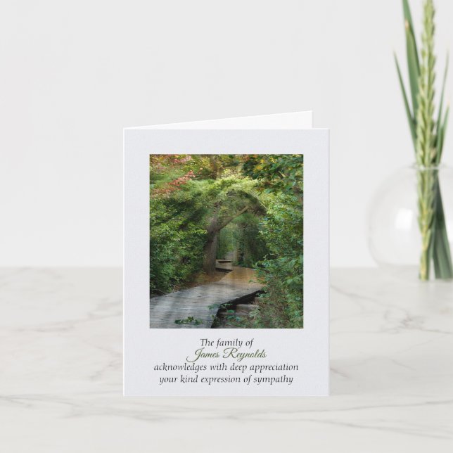 Cartão Forest Sunbeams Simpatia Obrigado (Frente)