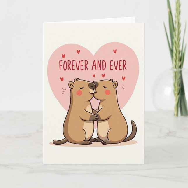 Cartão Forever And Ever Groundhog Love Card (Frente)