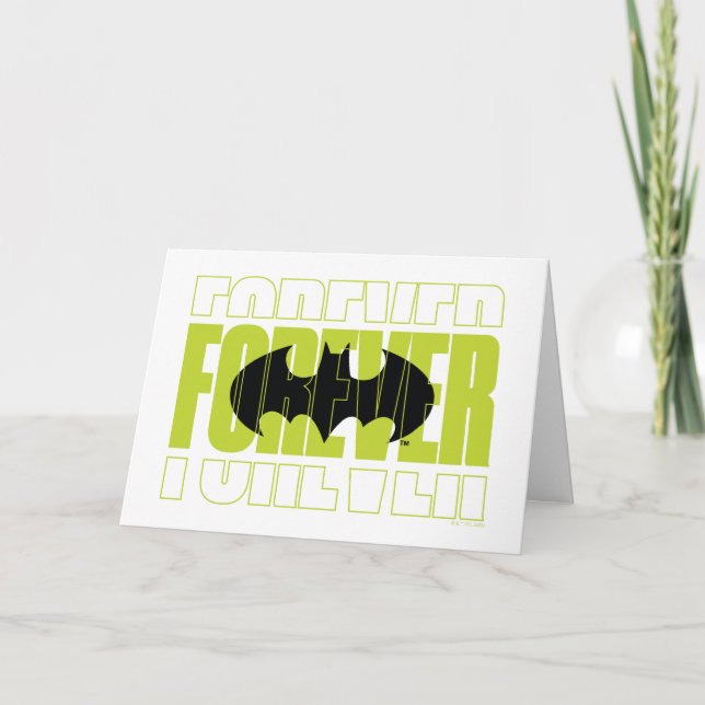 Cartão Forever Batman Typography Symbol Graphic (Frente)