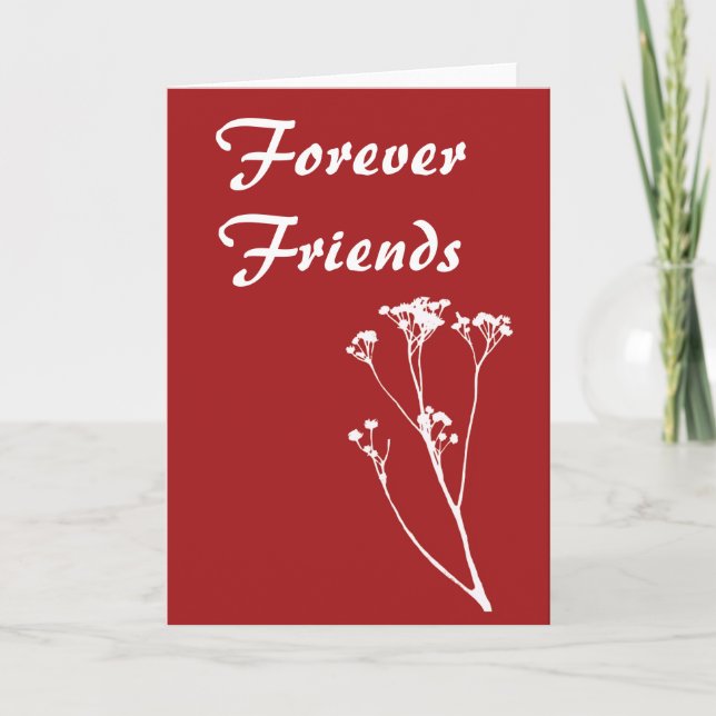 Cartão Forever Friends Red With White Tree (Frente)