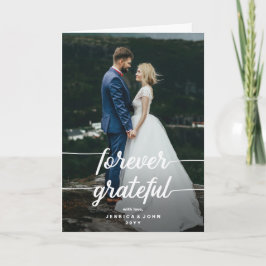 Cartão Forever Grateful Rustic 2 Photo Casamento Obrigado