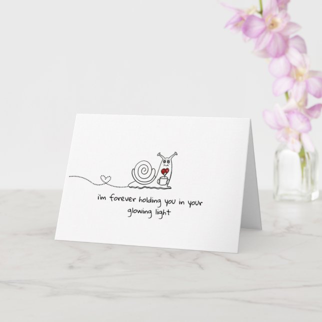 Cartão "Forever Holding You" Cute Snail Card (Orquídea)