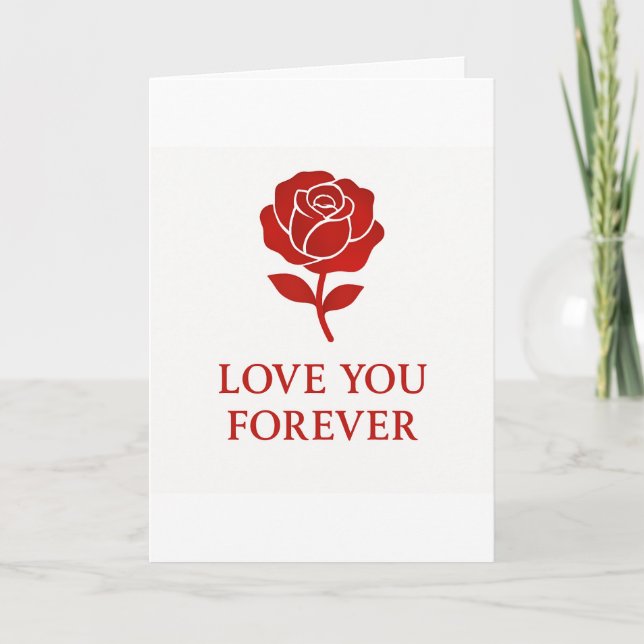 Cartão Forever Rose Message Expressing Romantic Wishes (Frente)