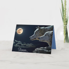 Cartão Forever... Two wolves and a full moon