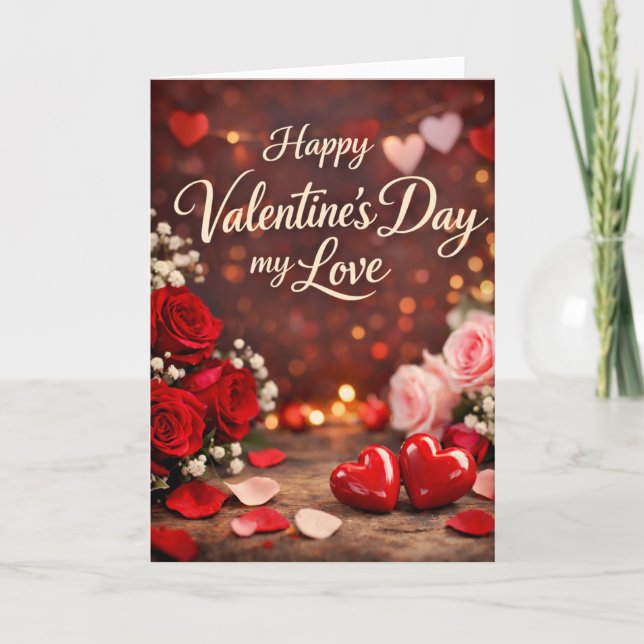 Cartão 'Forever Your Valentine' Folded Greeting Card (Frente)