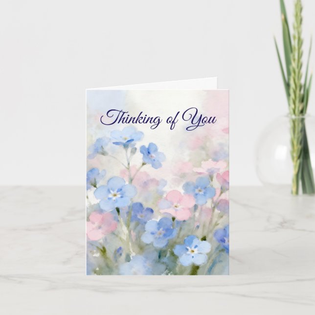 Cartão Forget-Me-Not Folded Greeting Card (Frente)