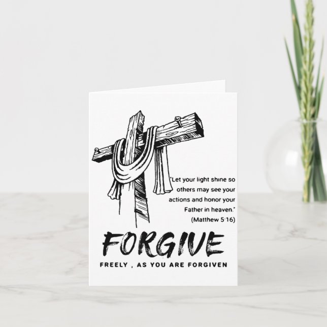 Cartão Forgive Cross Christian Faith Tee  (Frente)