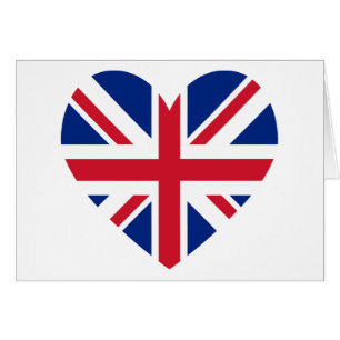 Cartão Forma do coração de Union Jack