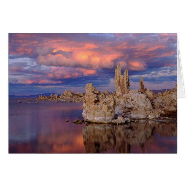 Cartão Formações Tufa no lago Mono (Frente Horizontal)