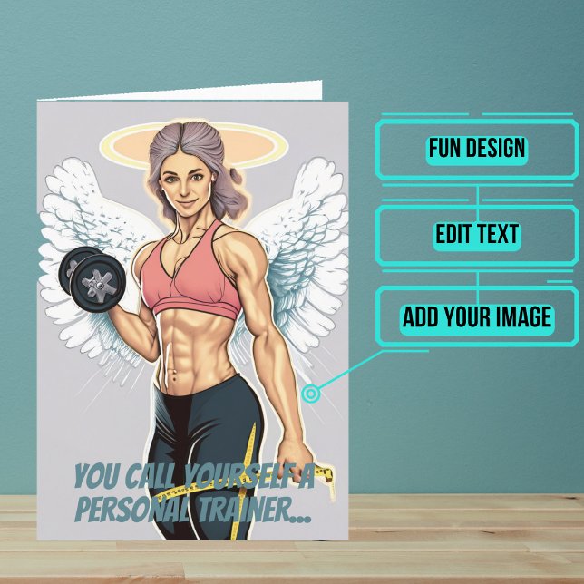 Cartão Formadora pessoal feminina ou treinadora Gym Anive (This fun card is specifically for the personal trainer friend in your life.)